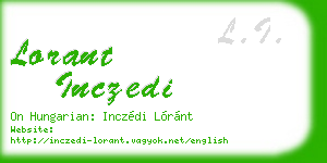 lorant inczedi business card